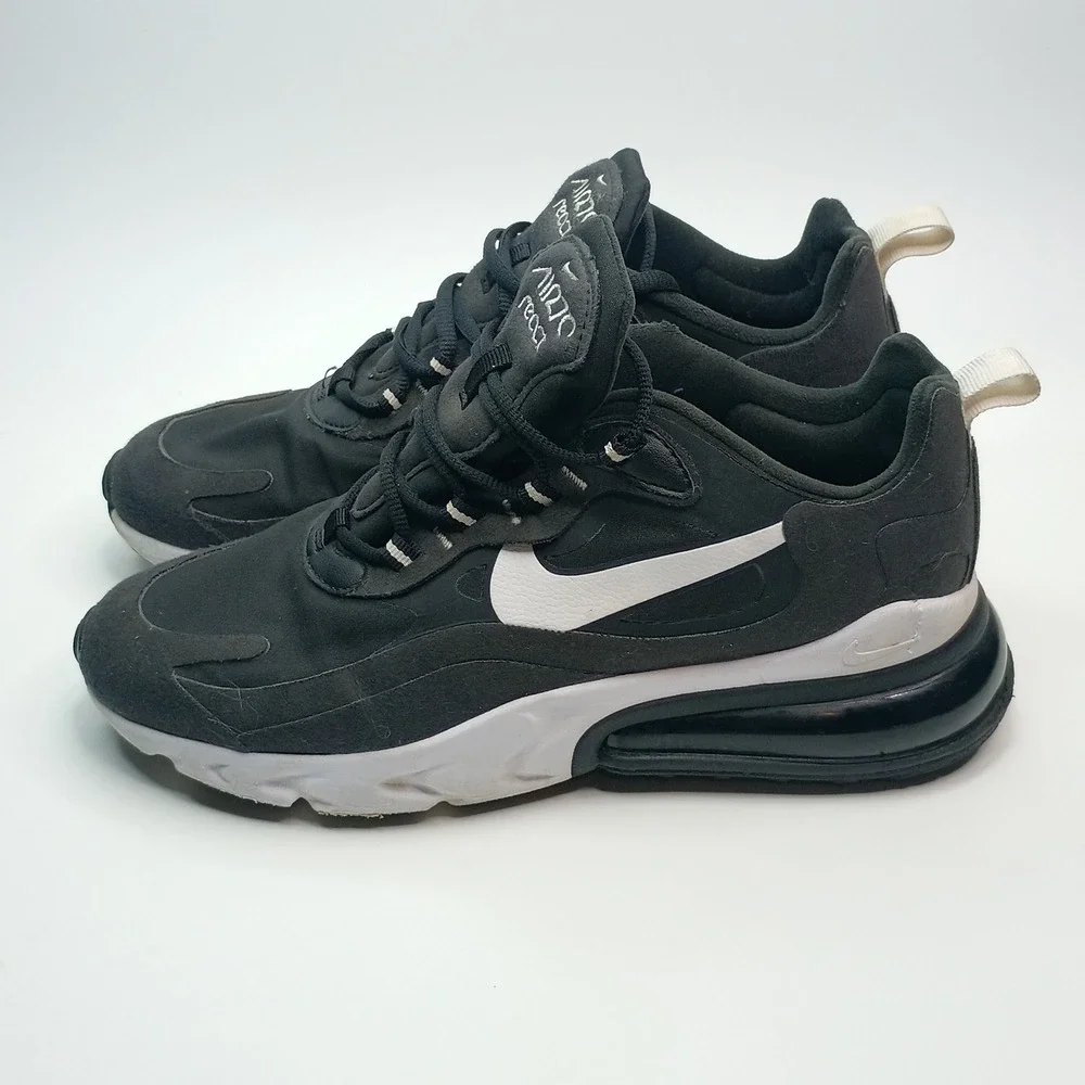 Nike Air Max 270 React Black White Sneakers CI3899-002 Womens Size 8 - Picture 3 of 9